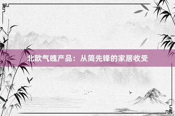 北欧气魄产品:从简先锋的家居收受